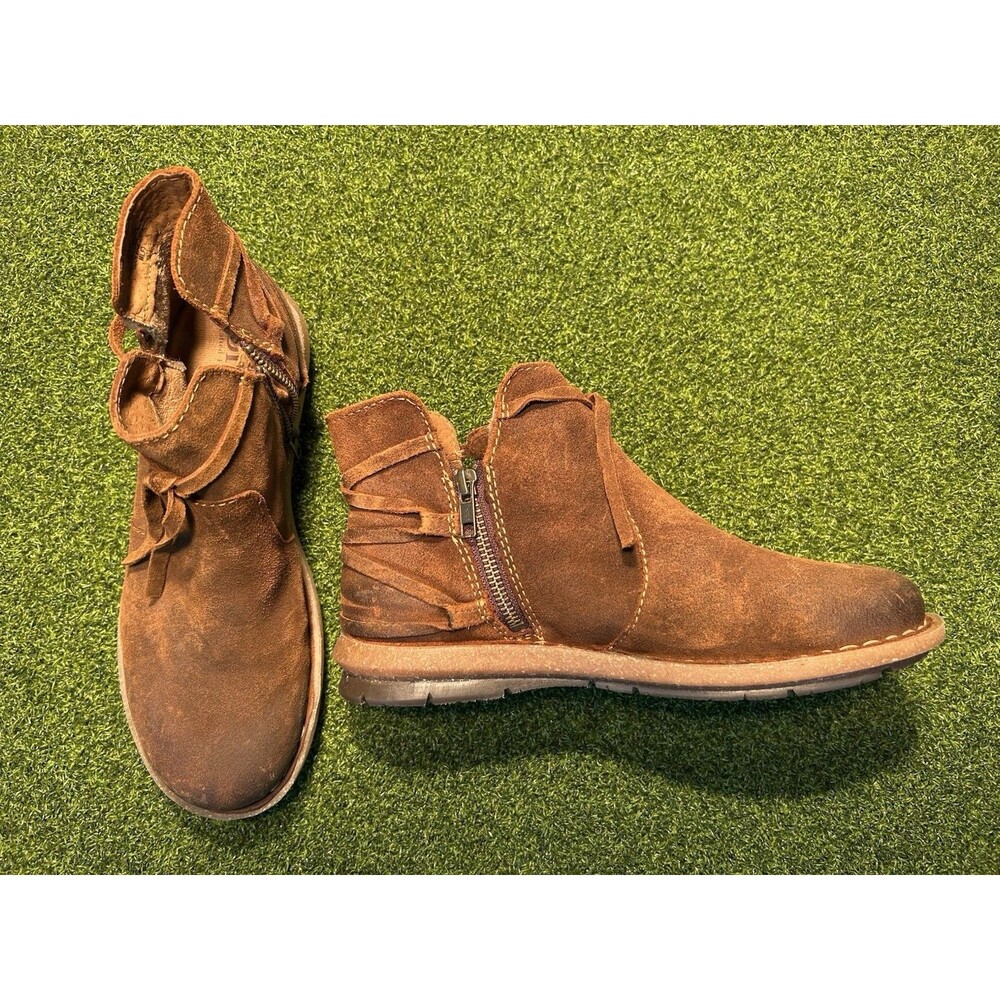 Born Womens Tarkiln Boot Brown (Glazed Ginger) Distressed Leather Suede Size 8.5